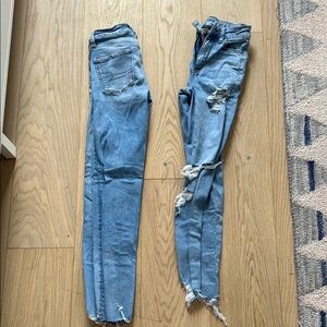 2 pairs of American Eagle, blue, skinny jeans